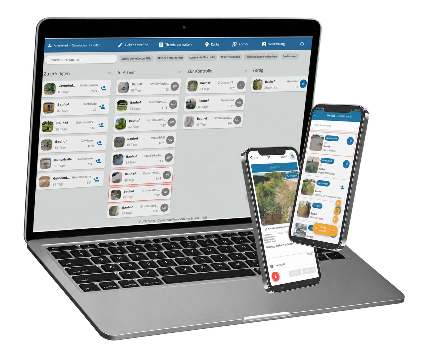 TRAUDE auf Desktop und Smartphone